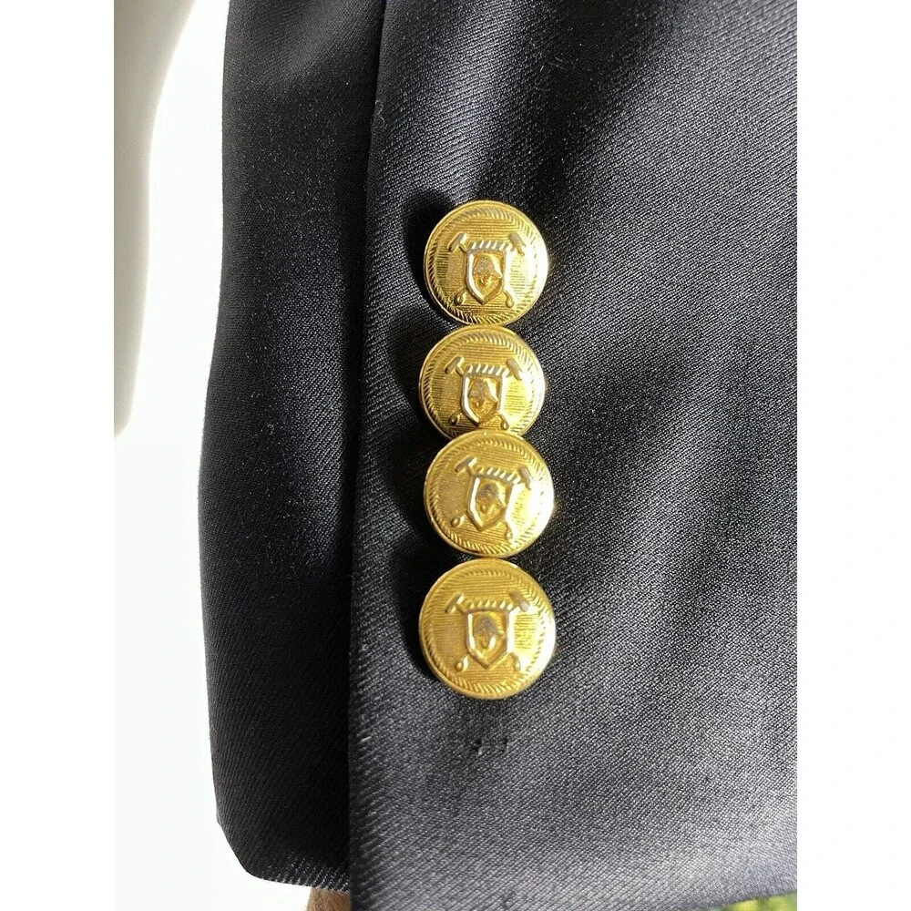 Lauren Ralph Lauren Blazer Men's 46 R Navy Blue Wool Gold Buttons